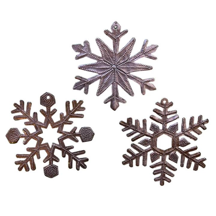 Snowflake Ornaments, Set 3, Handmade Metal Holiday Decor 4" and other Purchase Wholesale blank metal ornaments. Free Returns & Net 60 Terms on Faire trending on Faire.