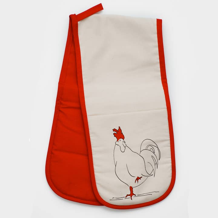 Gant de four en forme de poulet avec dessous rouge pour la vente par Cluck Cluck!