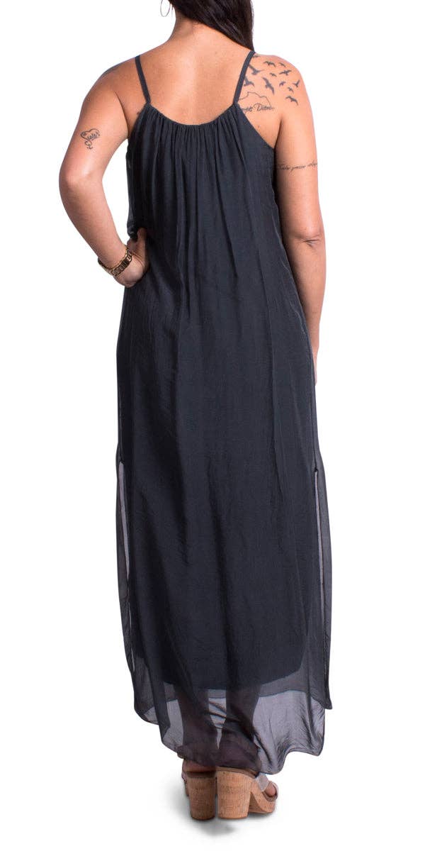 Gigi Moda - Wholesale Dress - Women's - Silk Spaghetti Maxi Dress25