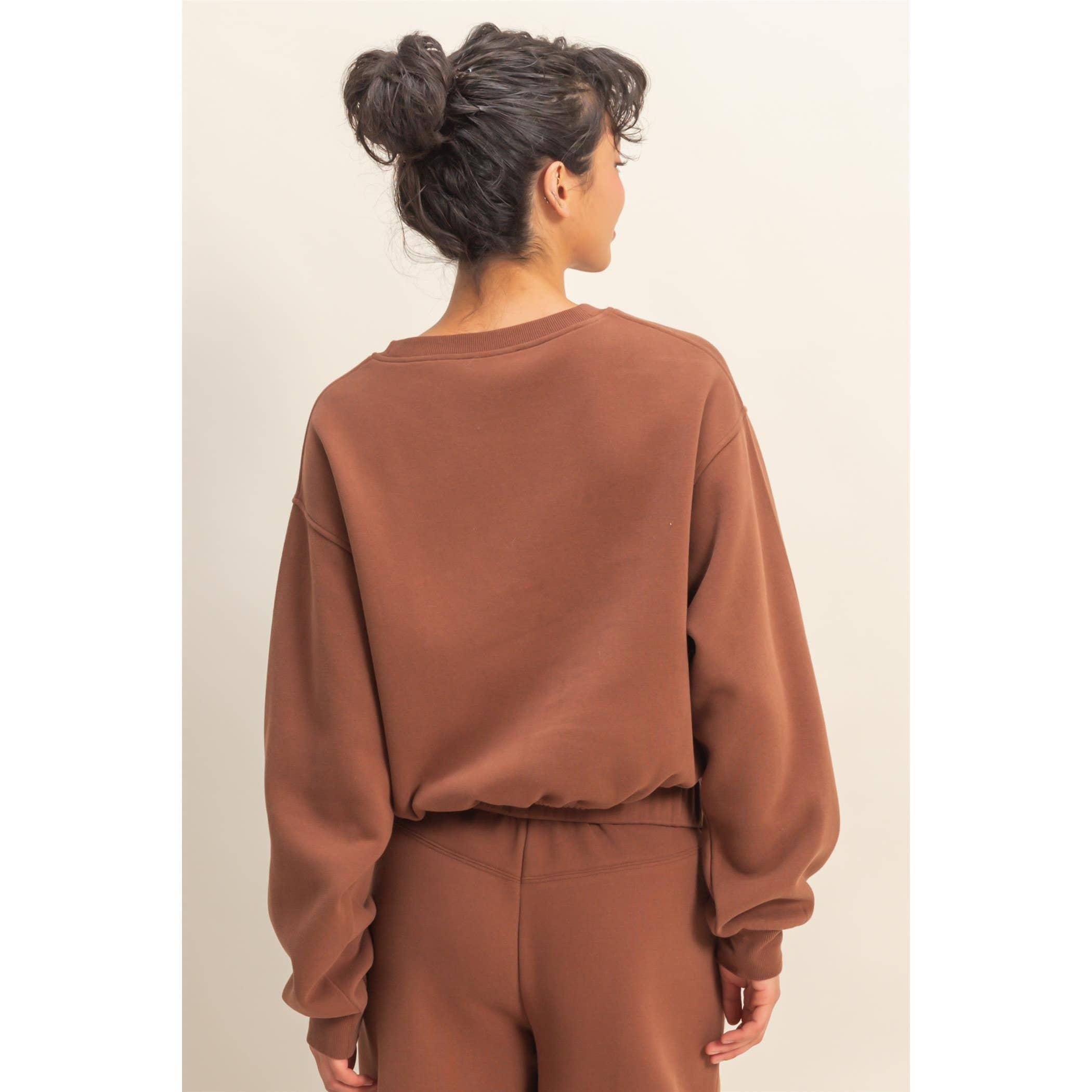 Double Zero - Vente Sweat-shirt – femme - Sweat-shirt court à ourlet élastique coupe décontractée5