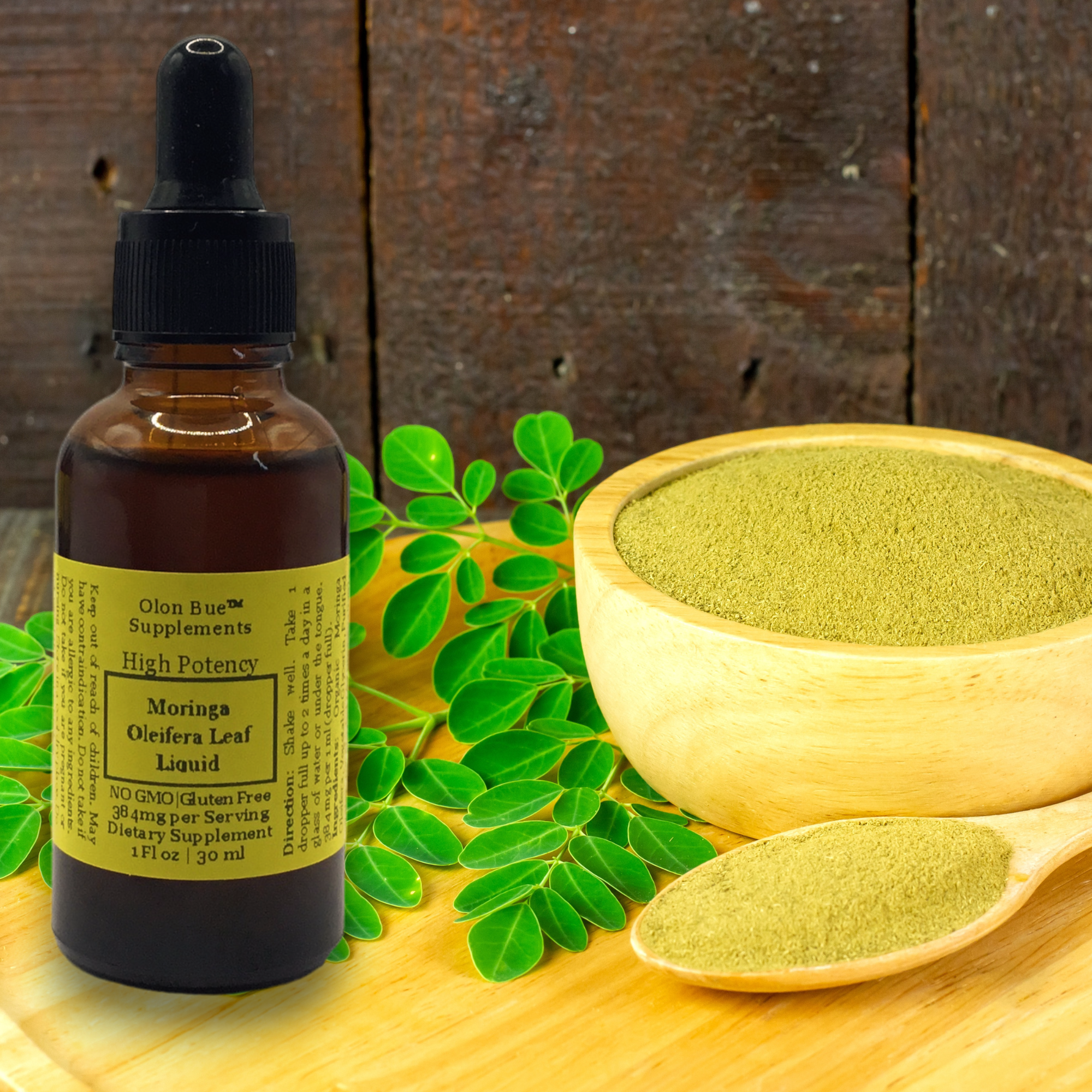 Olon Bue - Wholesale Tincture - Moringa (Moringa Oleifera) Leaf Liquid Extract Organic 1oz 2