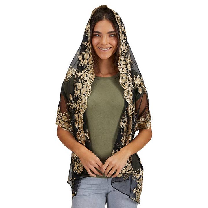 Christian Brands Catholic - Wholesale Veil - Women's - Two-Tone Long Chapel Veil1