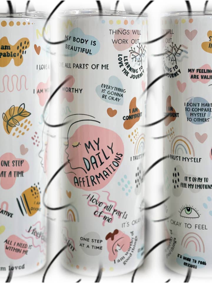 Gobelet mince 20 oz My Daily Affirmations pour la vente par CMD Wholesale