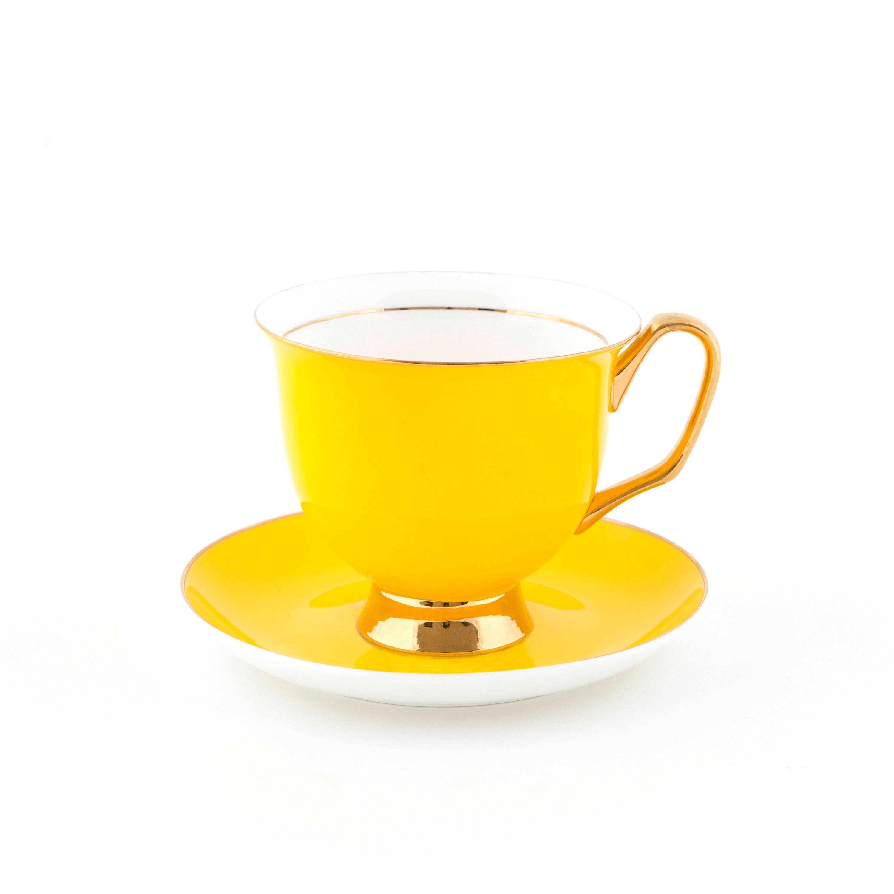 LyndalT - Wholesale Coffee/Tea Cup - XL Yellow Teacup and Saucer - 375mL