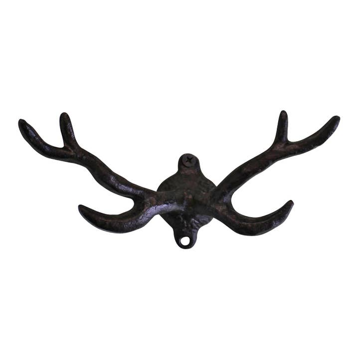 Geko Products - Wholesale Wall Hook - Rustic Cast Iron Wall Hooks, Stag Antlers, Small