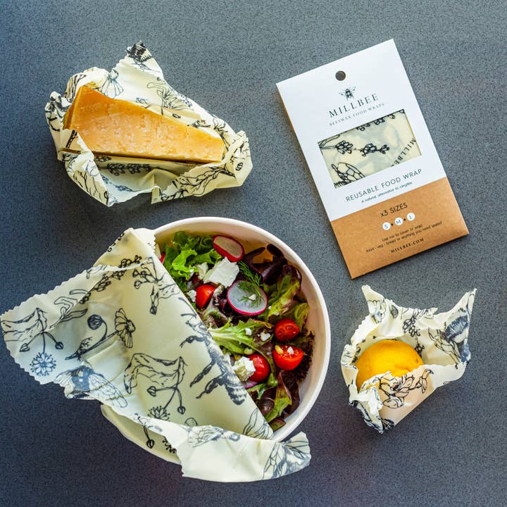 Millbee - Wholesale Food storage wrap/bag - Beeswax Food Wraps Variety 3 Pack8