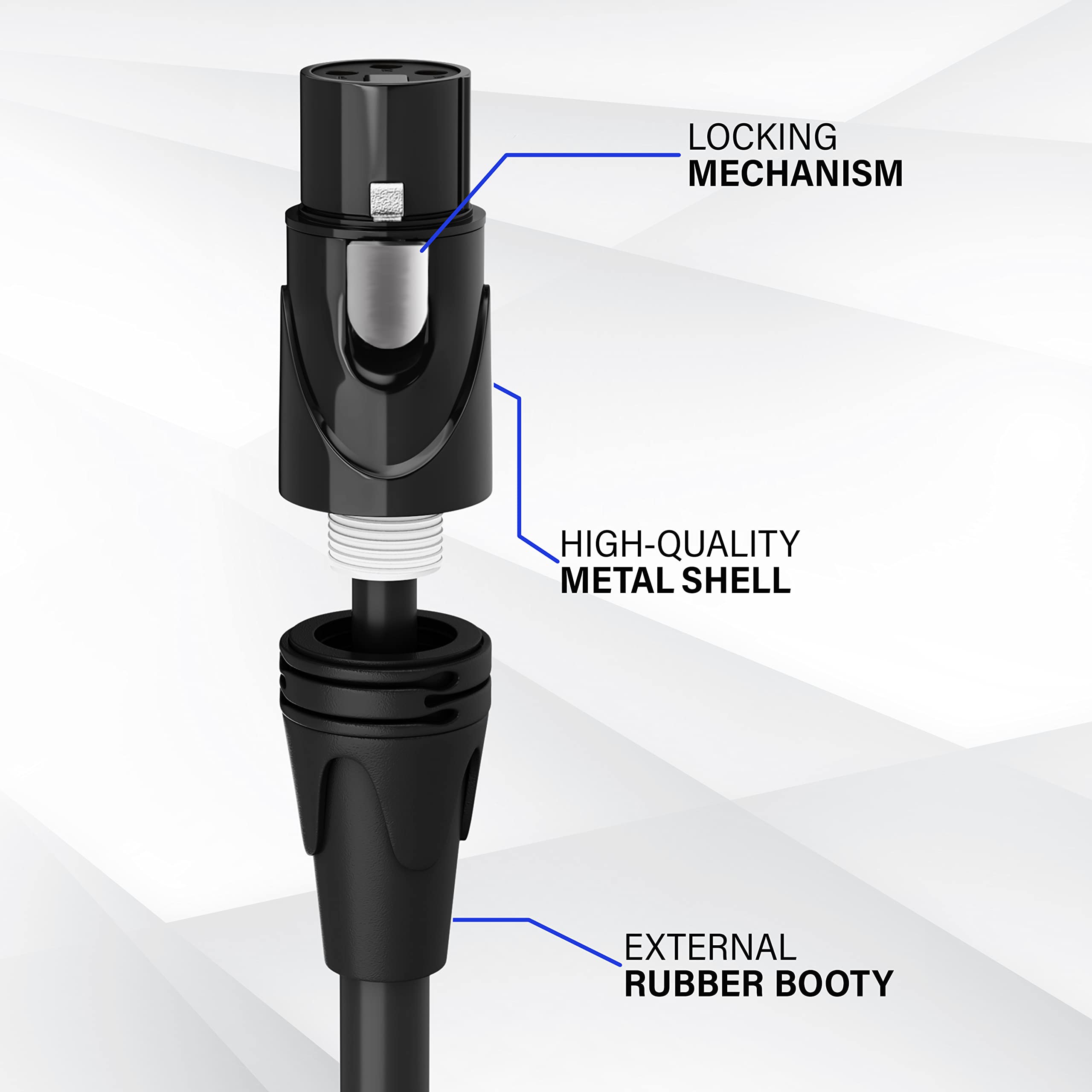 LyxPro – wholesale Musiktillbehör – Mikrofon XLR-kabel, Man till hona, 3-polig mikrofonkabel2