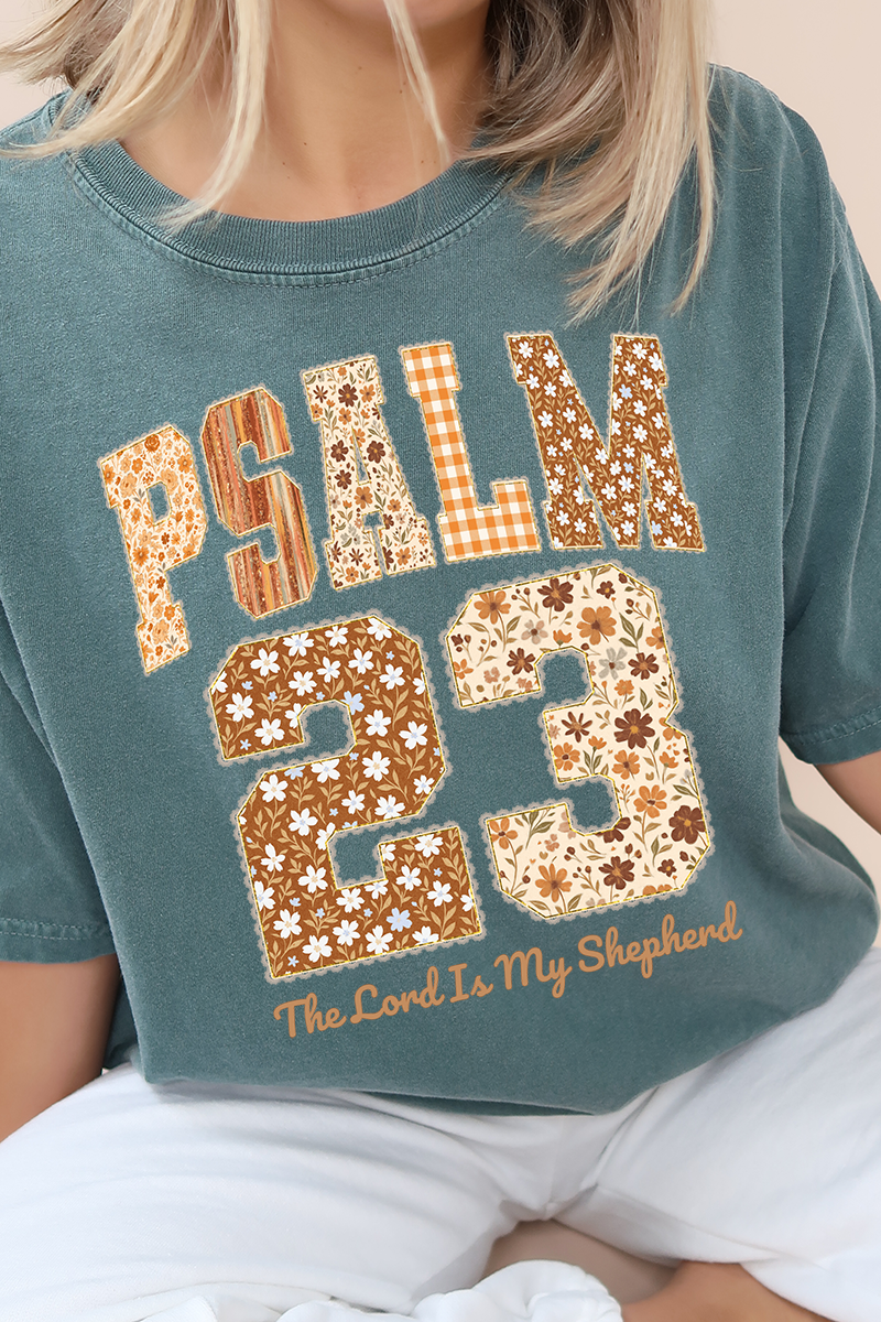 Wholesale Accessory Market - Wholesale Screen Printed T-Shirt - Women's - Floral Psalm 23 Comfort Colors Adult Ring-Spun Cotton Tee2