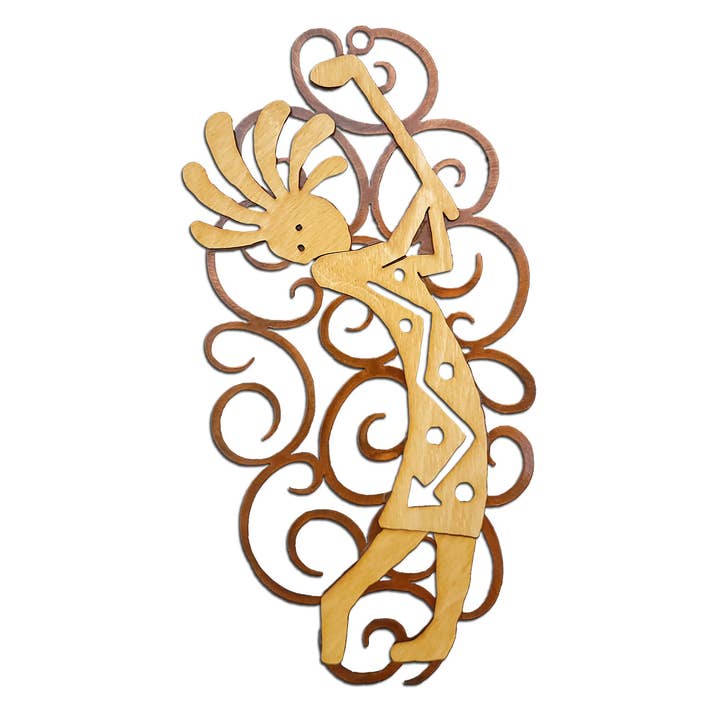 Golf Drive Kokopelli, Southwest Swirl Works, Wall Art for wholesale by Crooks Designs