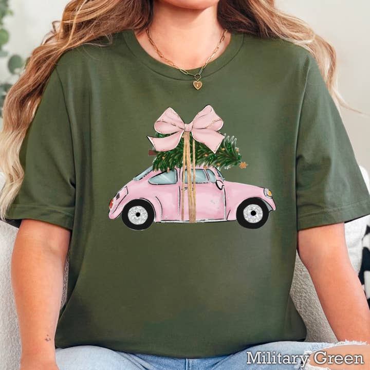 Shoppe SHC - Wholesale T-shirt (graphic) – women's - Pink Christmas Car Christmas 2025 Graphic Tee | Gildan11