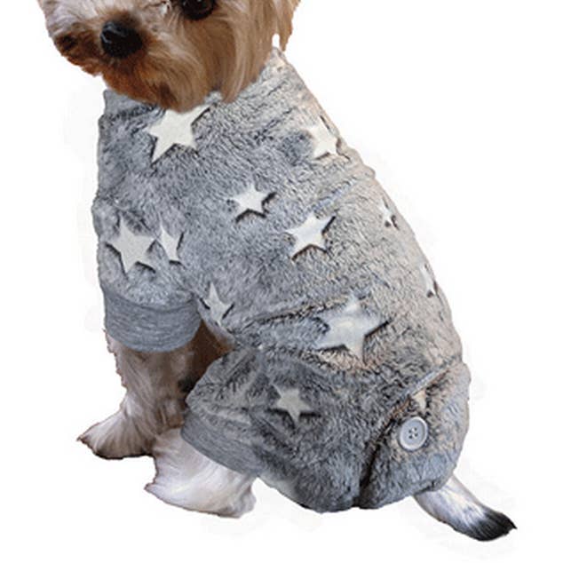 Fashion Pet Shiny Star Pj's Gray l for wholesale by King Wholesale Pet Goods