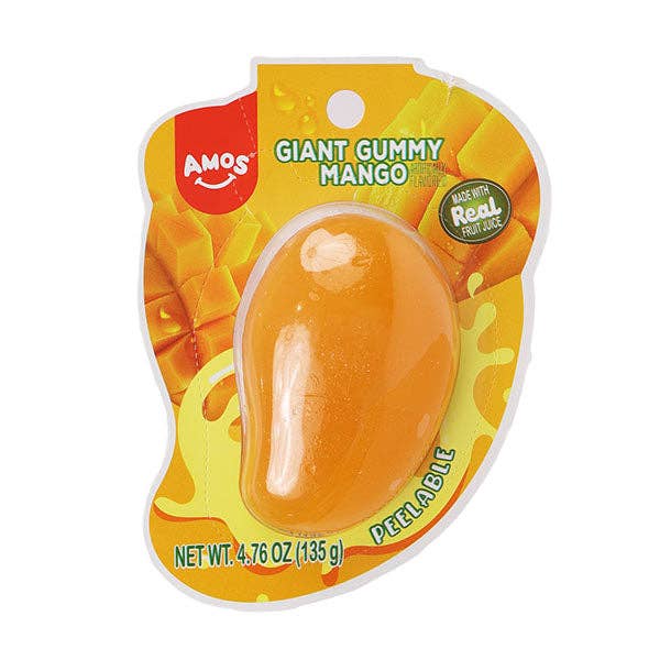 Showcase - Wholesale Gummy - Amos Peelerz Giant Gummy Mango Peelable Candy (4.76oz)