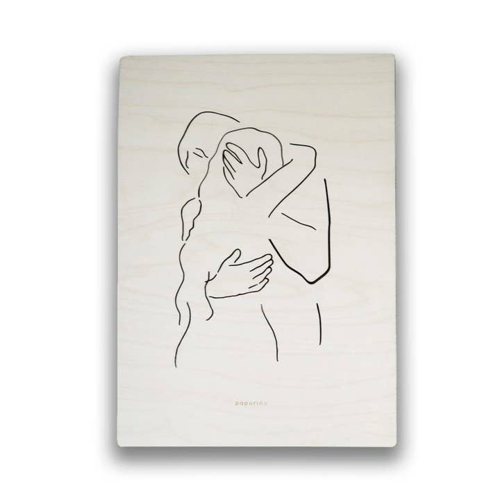Wooden picture "Hug" for wholesale by Papurino