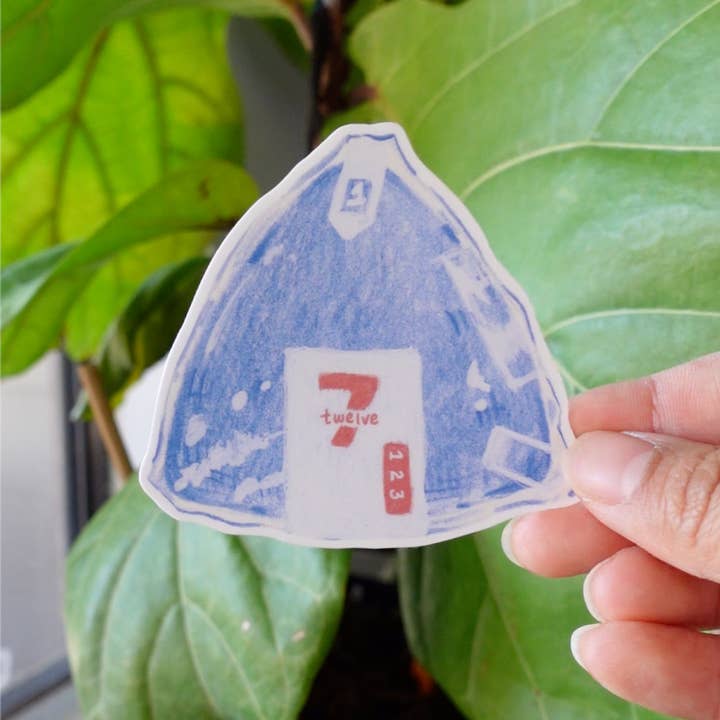 Adesivi per laptop Onigiri blu avvolti, cancelleria, Giappone per la vendita all'ingrosso da parte di Claudine Castro Art