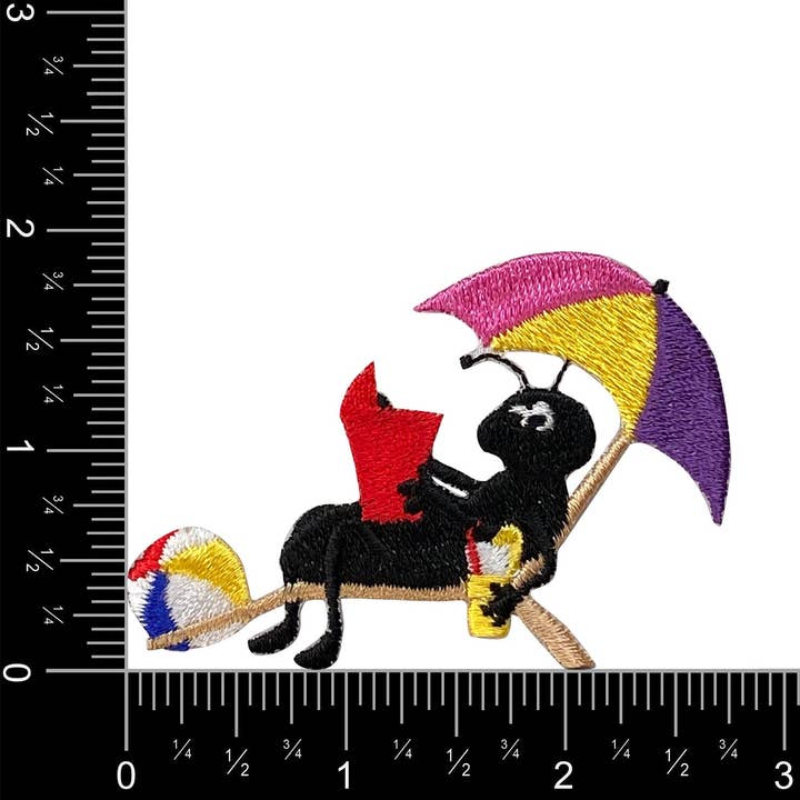 Wholesale Applique - Wholesale Patch - Ant - Beach Chair/Umbrella - Iron on Applique - Embroidered Patch - 697204-B1