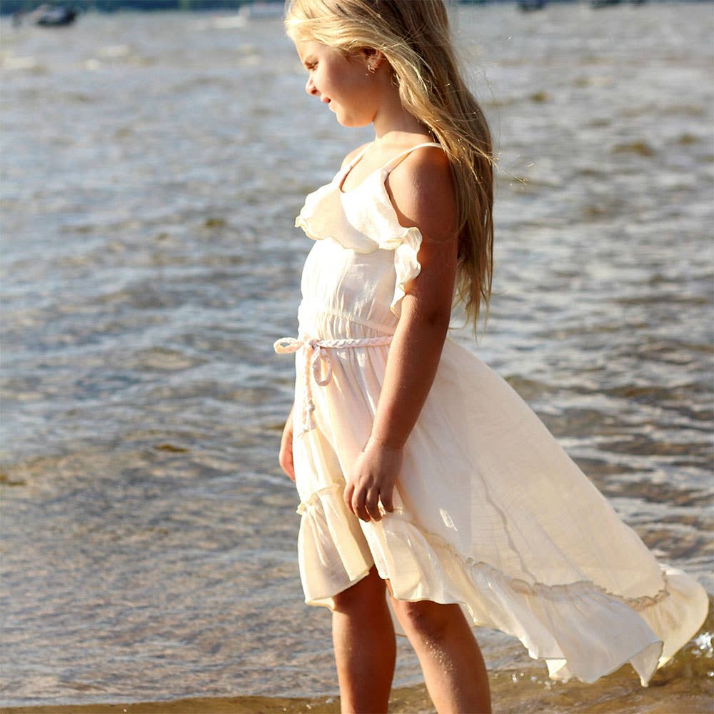 SISSYMINI - Vente Robe – enfant - Robe Hi-Lo en mousseline de coton doux BEACH BEAUTY à volants | LL3026