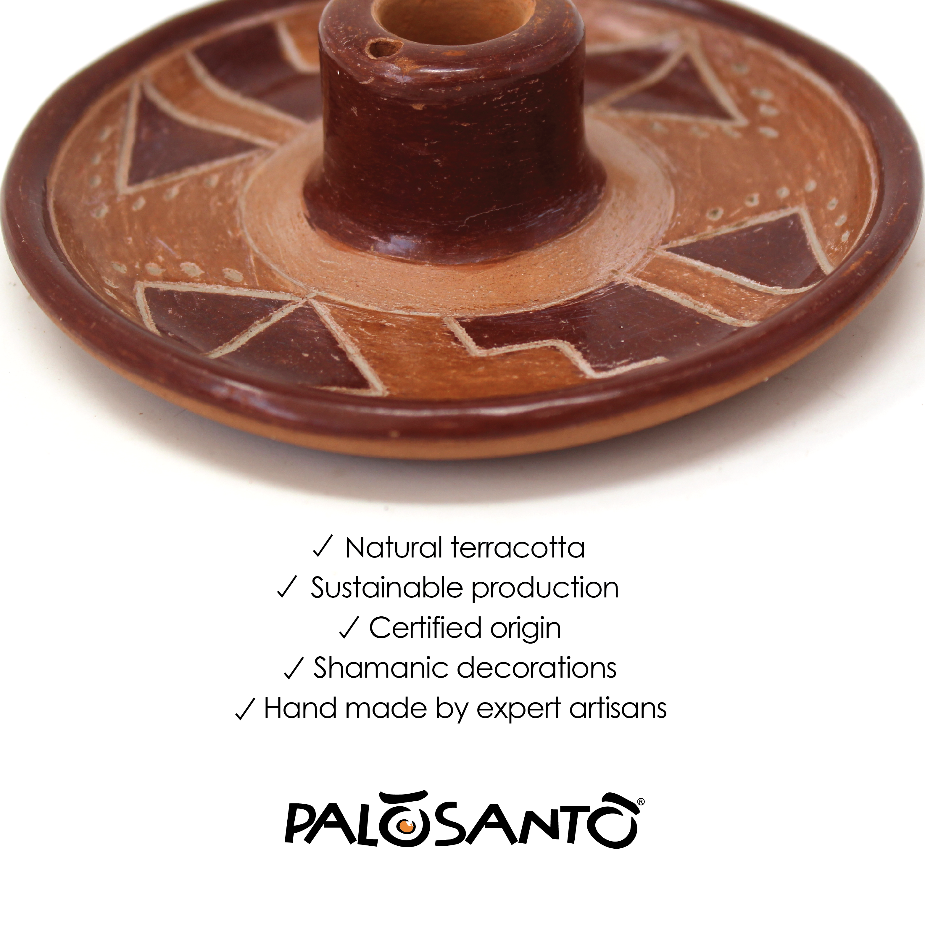 Herborea srl – Engroshandel Røgelsesholder – Mochica holder til Palo Santo med Palo Santo-pind inkluderet6