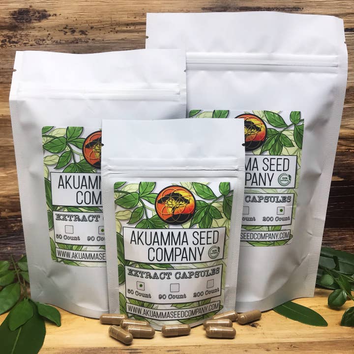 Akuamma Seed Company - Venta al por mayor Suplementos/vitaminas para beber - Cápsulas de semillas de Akuamma, extracto de Picralima nitida, proporción 20-13