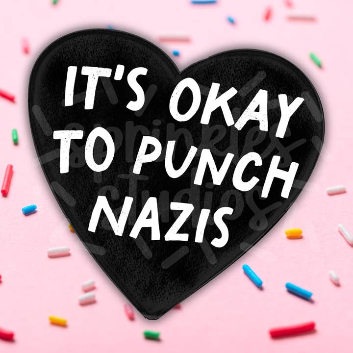 Punch Nazis Vinyl Sticker for wholesale by Sprinkles Studios