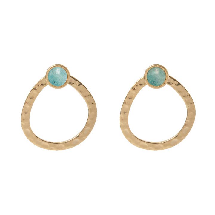 Boucles d'oreilles pendantes Hope - Amazonite for wholesale by L'Atelier Emma & Chloé