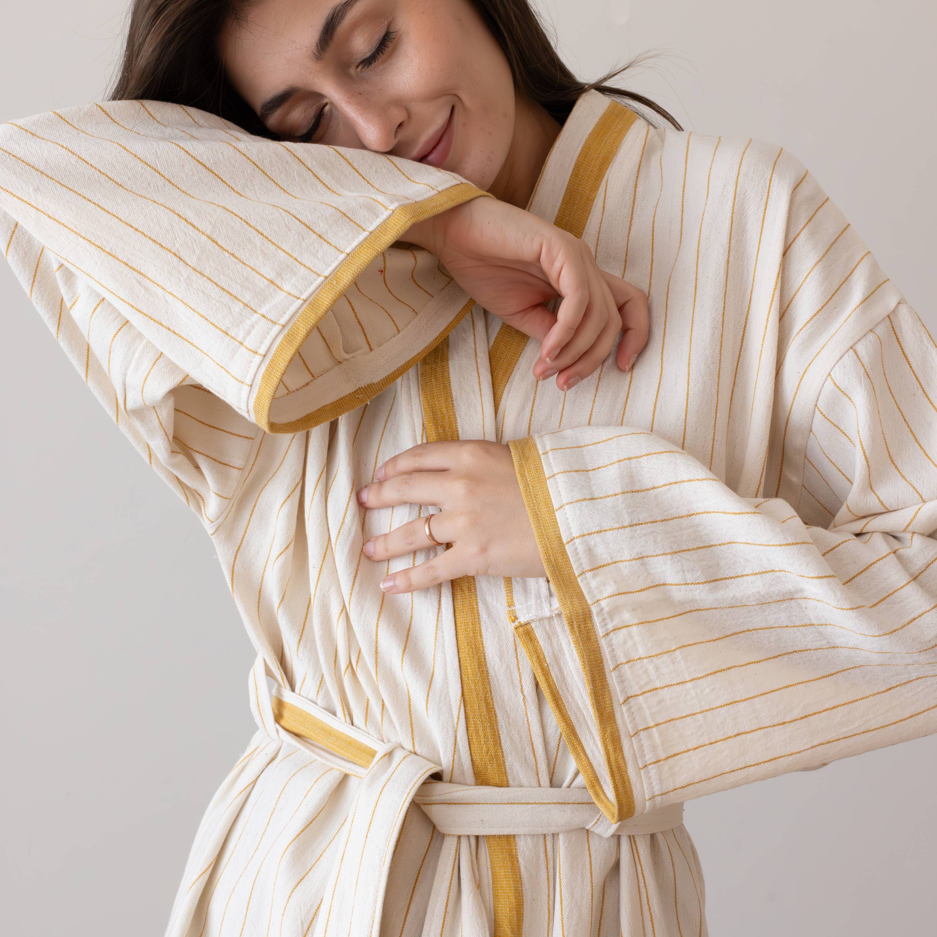 Vivamaison - Vendita all'ingrosso Vestaglia - Unisex - Kimono a Righe in Cotone Premium, Comfort Leggero29