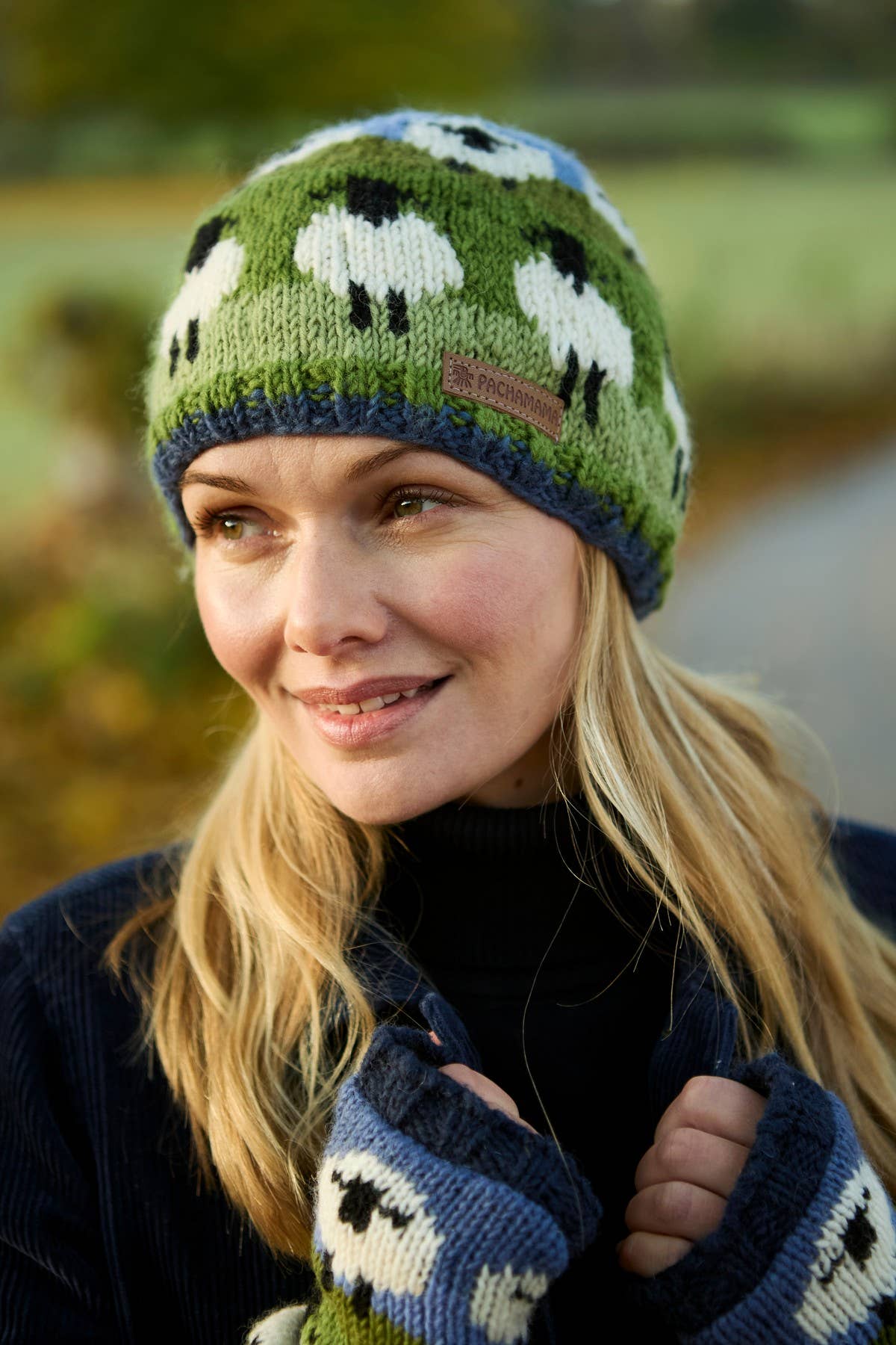 Flock of Sheep - Knitted Wool White Sheep Winter Beanie Hat for wholesale on Faire5