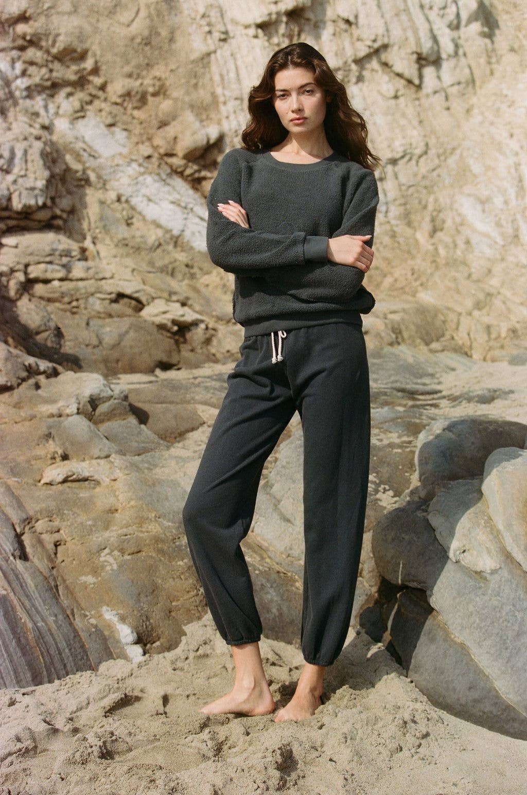 a.ren - Wholesale Sweatshirt - Women's - PK1008 | Knit Cotton Upside Down Garment Washed Pullover4