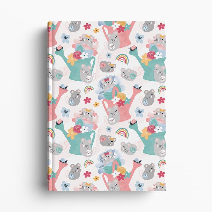 Mice and Roses Hardback Lined Notebook - A4 or A5 for wholesale by The Really Cute Stuff Company