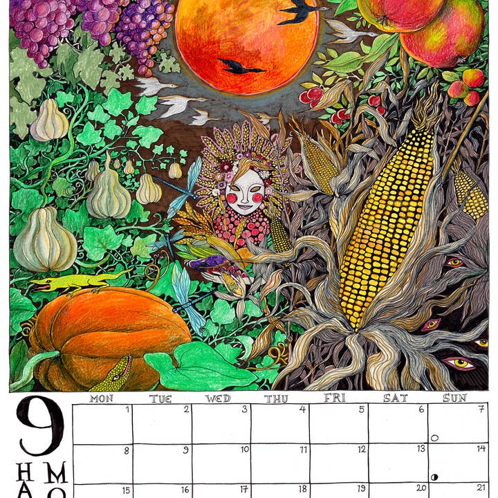 Fox & Comet - Wholesale Calendar - Illustrated Wall Calendar - The Calendar of the Full Moon9