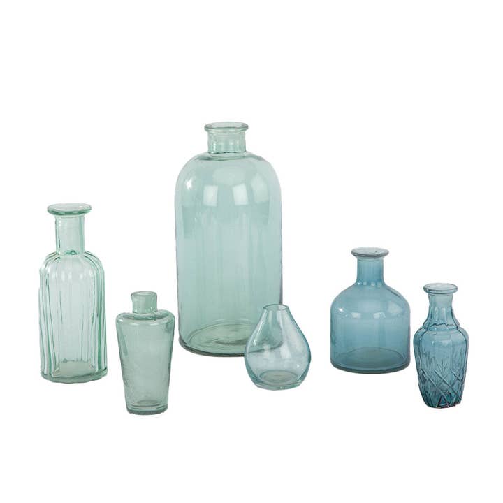 CG Hunter - Wholesale Vase - Assorted Blue and Green Glass Bud Vases1