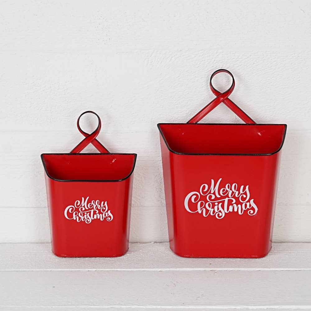 Impressive Enterprises, Inc. - Wholesale Christmas Decoration - M32621-Vintage Red metal mailbox basket w. text (12in)4