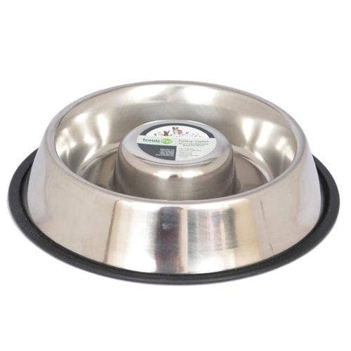 Slow Feed Stainless Steel Pet Bowl for Dog or Cat for wholesale by Iconic Pet
