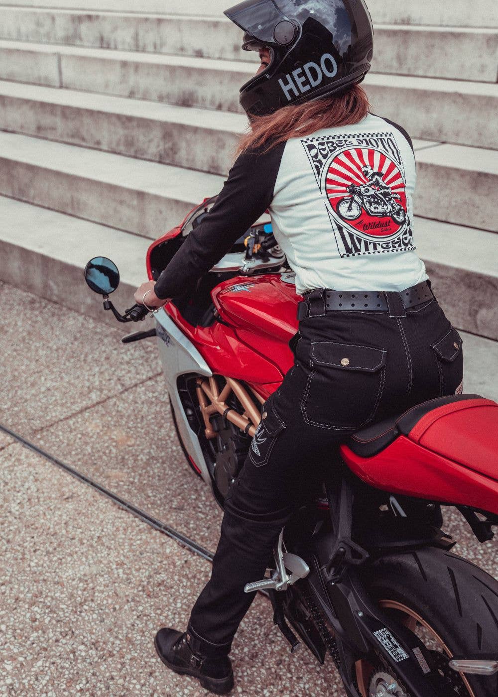 WILDUST - Wholesale Screen Printed T-Shirt - Women's - BASEBALL TEE - REBEL7