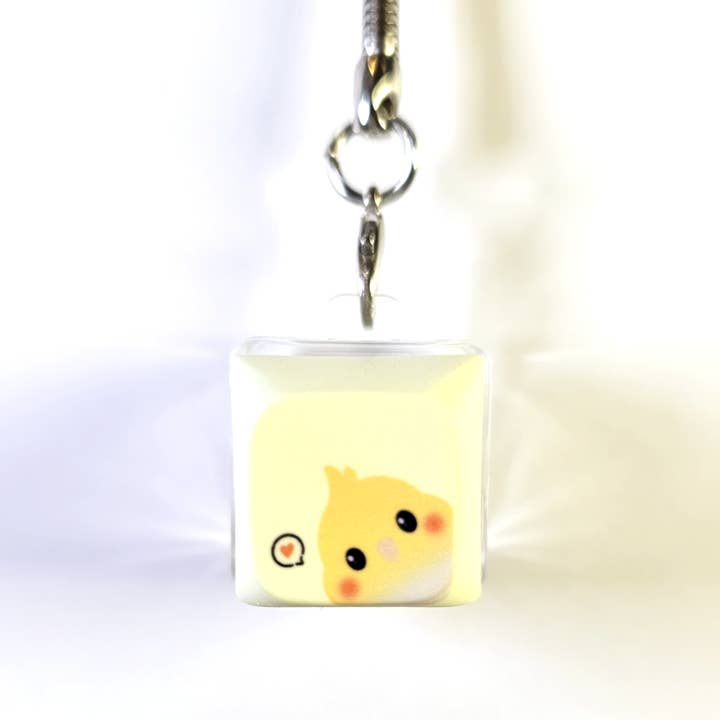 Cockatiel Clicky Keychain for wholesale by Floofie Flock