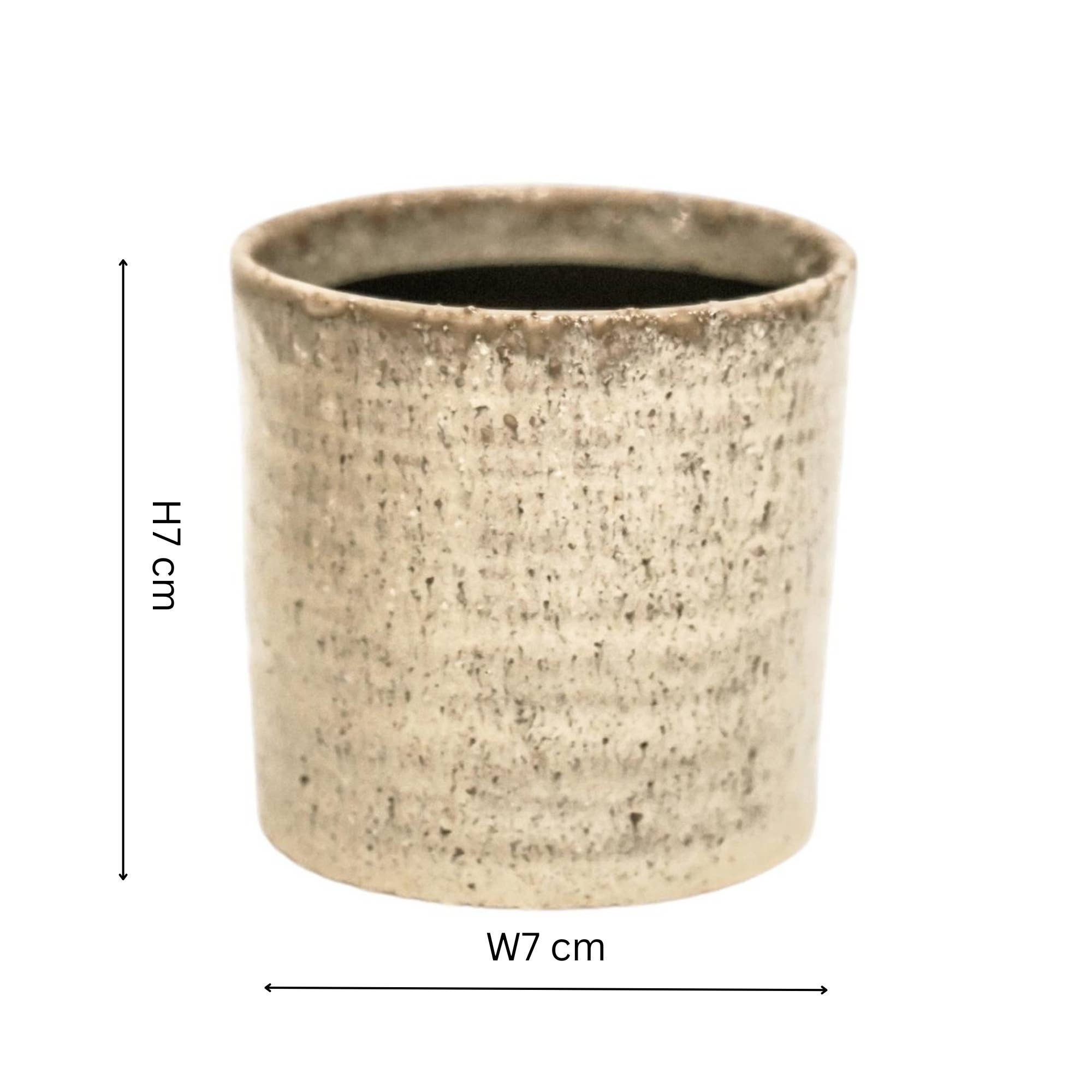 Ivyline – wholesale Indoor pot – Chambray Reactive Glaze Ceramic Indoor Planter In Ivory1