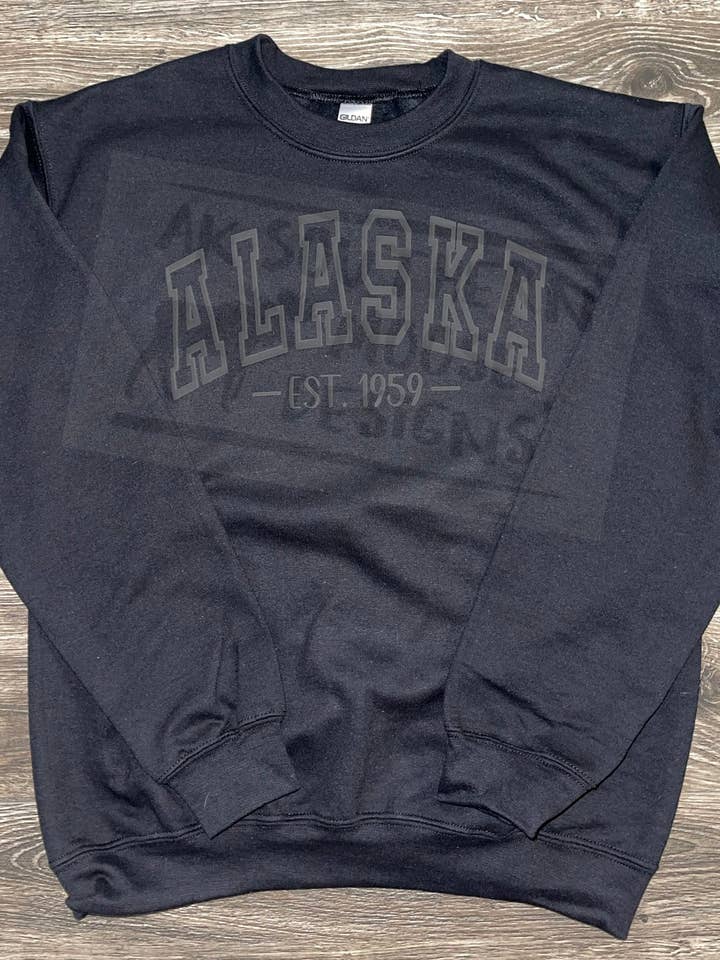 State Crewneck - Puff Lettering for wholesale by AK Southern Moose Designs LLC