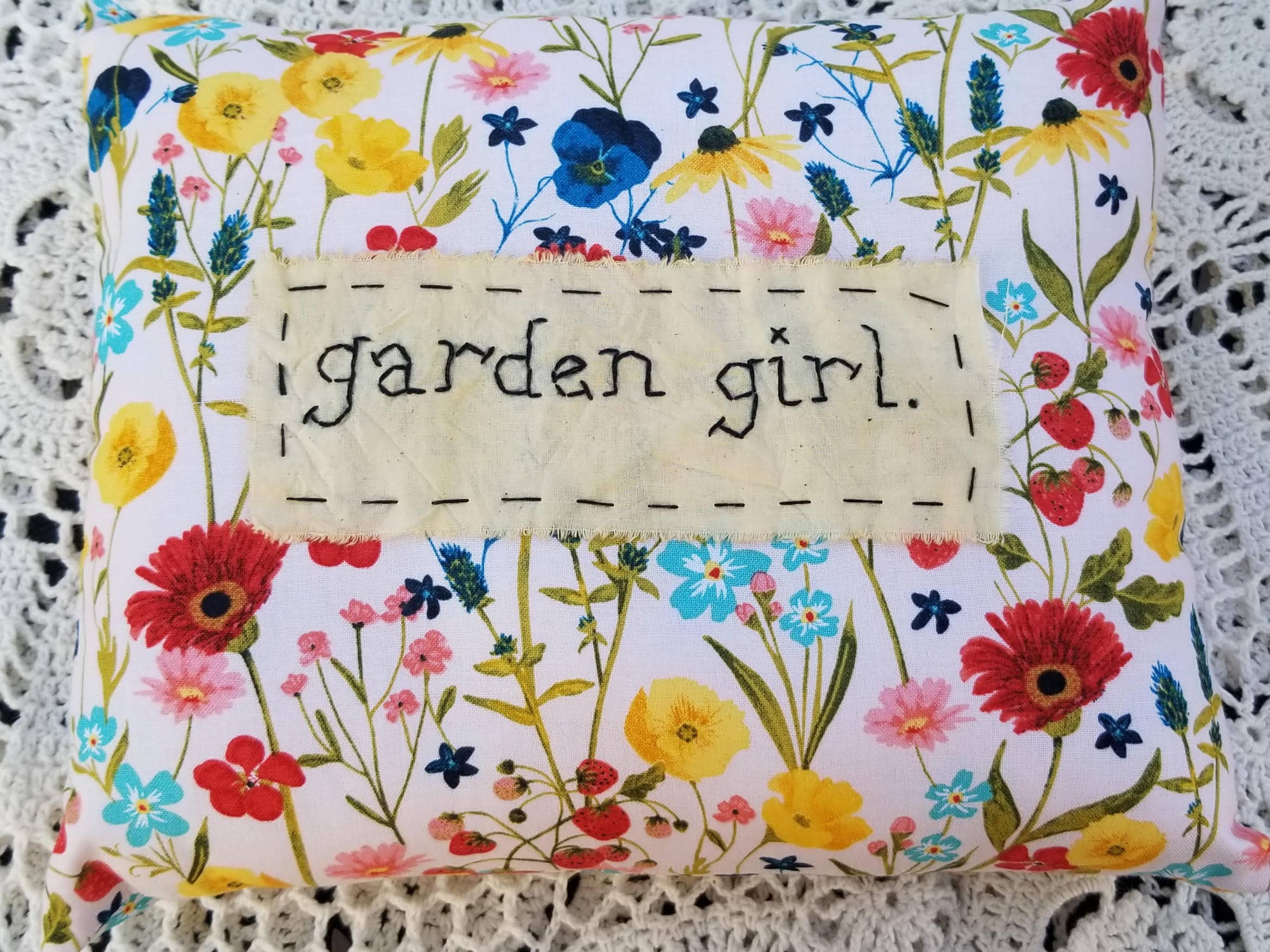 Scraps of the Past - Wholesale Throw/Decorative Pillow - Garden Girl