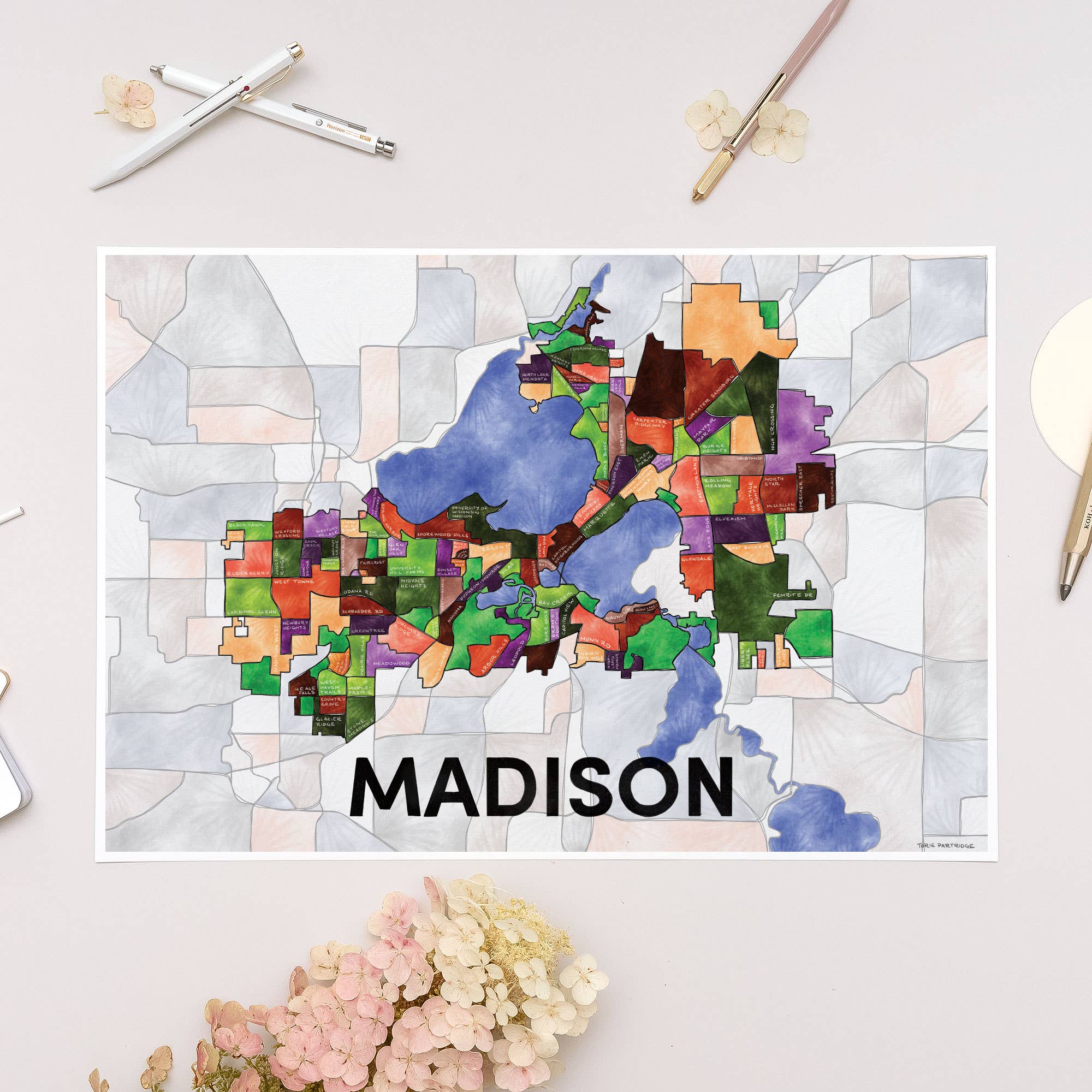 Terratorie Maps + Goods - Wholesale Art Print - Madison Map Art Print0