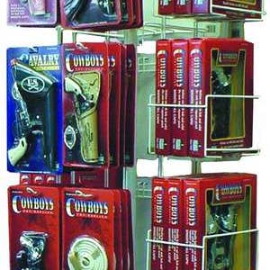Expositor de alambre para «Cowboys» con capacidad para 120 unidades, 96 tarjetas, 24 cajas para venta al por mayor de Parris Toys