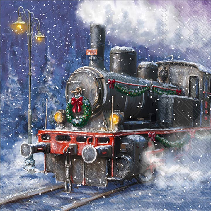 Paquete de 20 servilletas de papel para cócteles Holiday Express Christmas para venta al por mayor de Boston International