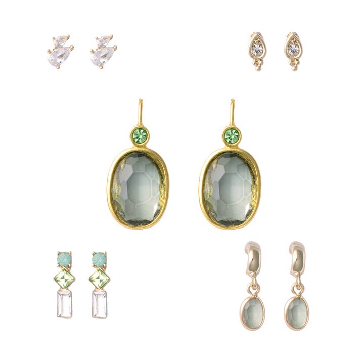 Guldtime Grønne Øreringesæt for engroshandel hos Kevia