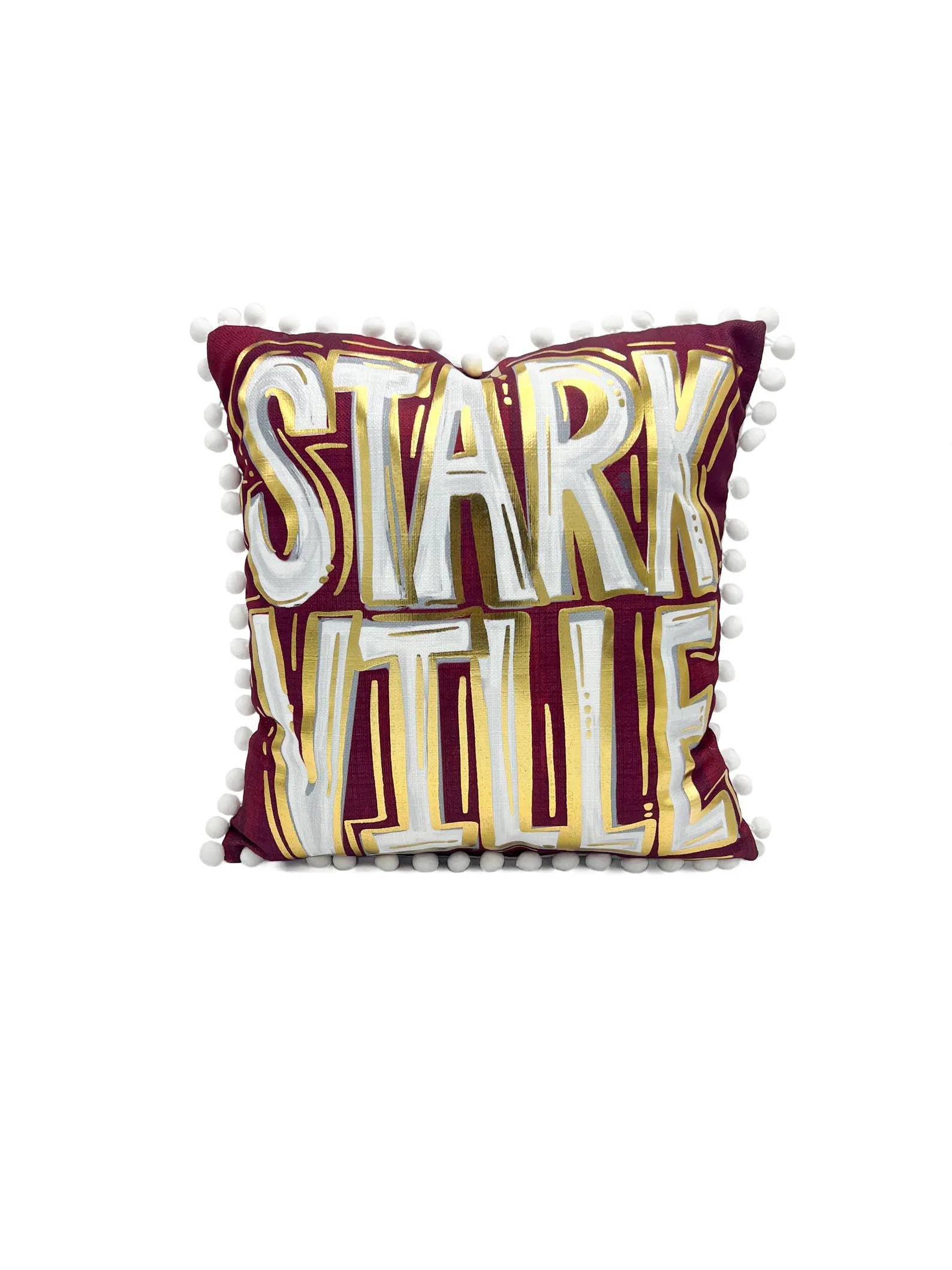 Rachel Brooks Design, LLC - Wholesale Throw/Decorative Pillow - Gold Foil Maroon Starkville Pillow