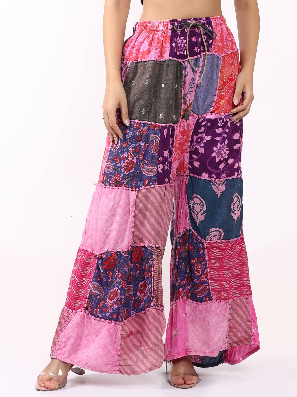 Wevez - Venta al por mayor Pantalones - Mujer - Lote mixto de pantalones de mujer de cintura elástica con efecto lavado a la piedra y patchwork4