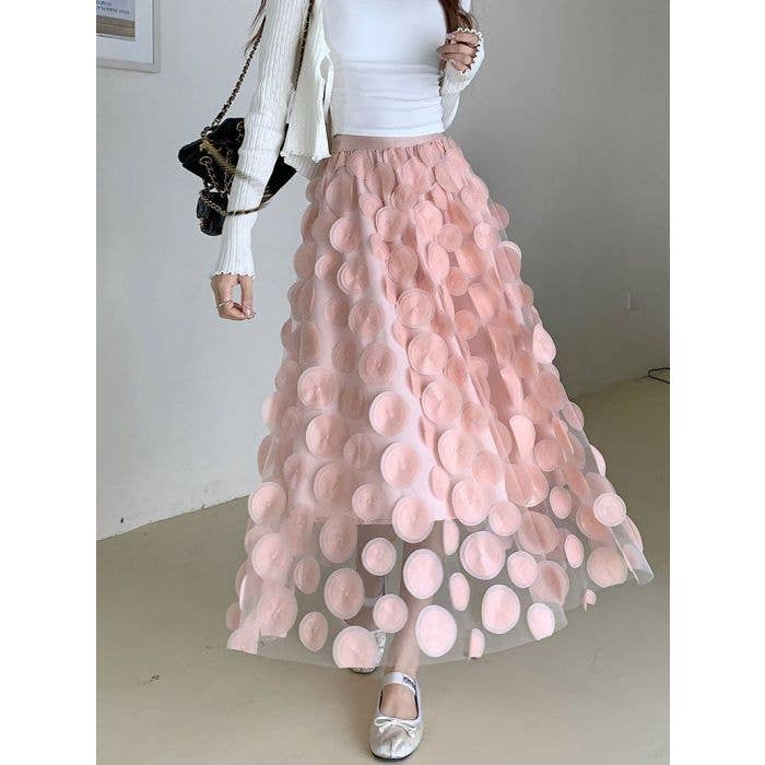 PEACH ACCESSORIES - Wholesale Skirt - Women's - SK118 Large circle embellished skirts5
