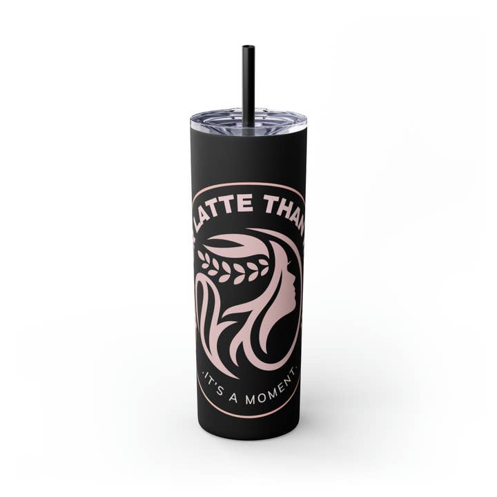 Coffeebre Skinny Better Latte Than Never Tumbler with Straw, 20oz for wholesale by Coffeebre