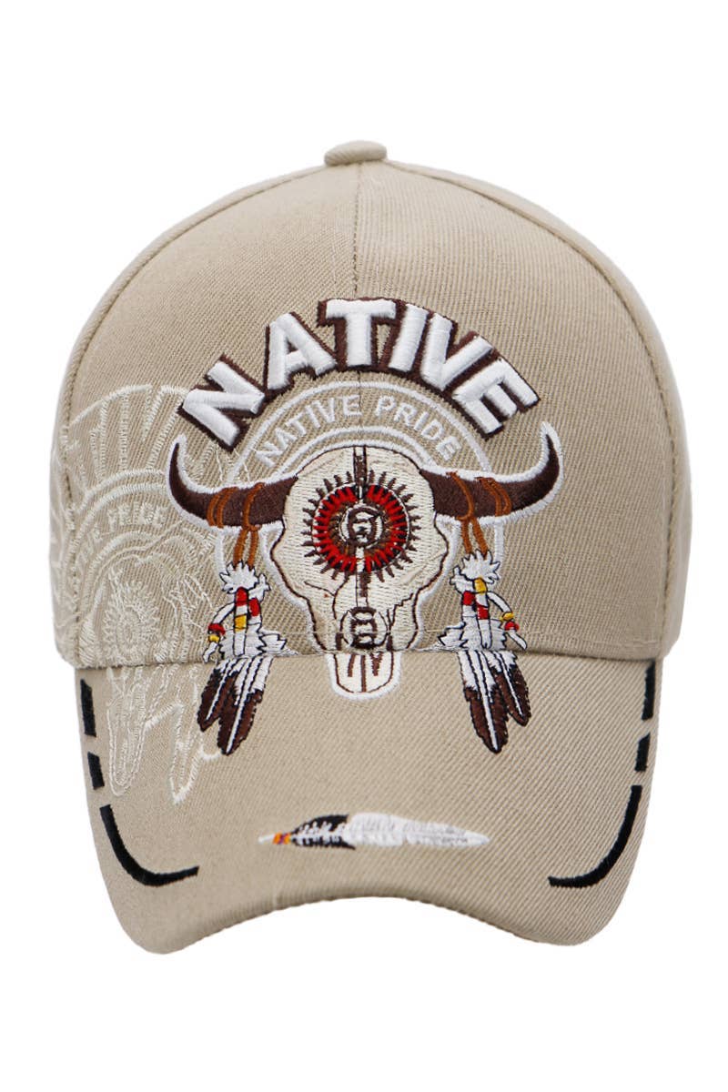 Cap Zone - Wholesale Baseball Cap - Unisex - Native Pride Tribal Longhorn Bull Baseball Cap7