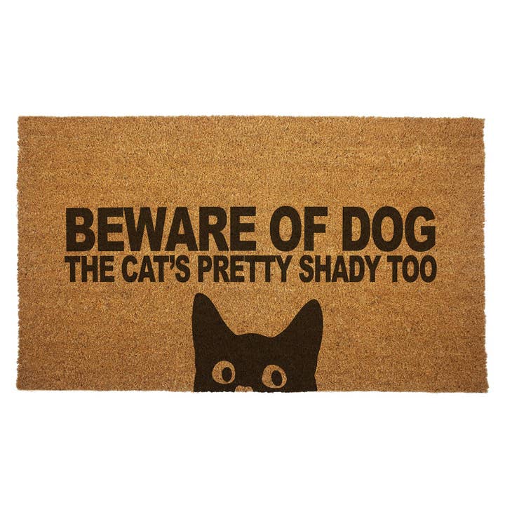 Beware of Dog Cats Pretty Shady Too Door Mat for wholesale by Shady Front