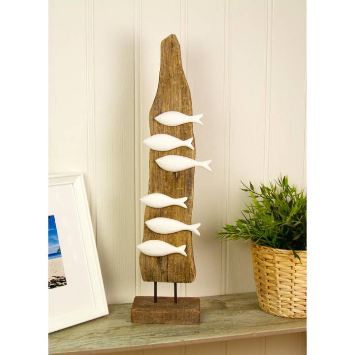 Nauticalia - Wholesale Ornament - Fish on Driftwood Pillar, 48cm