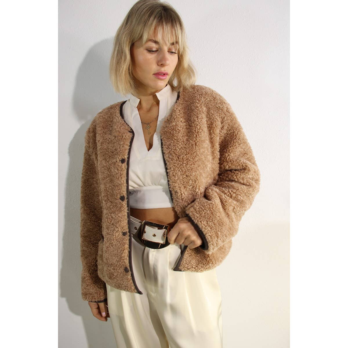 BROWN TONE TEDDY BEAR JACKET  for wholesale on Faire8