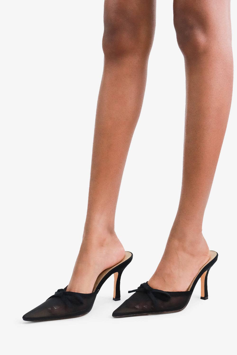 Lemonade Shoes - Wholesale High Heels - Women's - LAVON - Vintage Mesh Mule Pumps with an Elegant Bow5